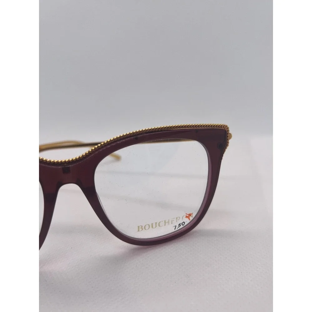 Boucheron‎ BC0068O Eyeglasses Frames Burgundy Gold Tone